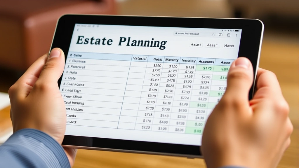 illinois estate tax calculator - 
Close-up of hands holding a tablet displaying estate planning spreadsheet with 