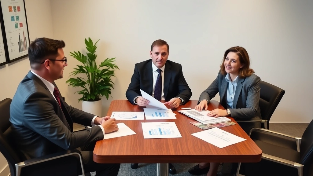 illinois estate tax calculator - 
Diverse group of three professionals (attorney, CPA, financial advisor) in cons