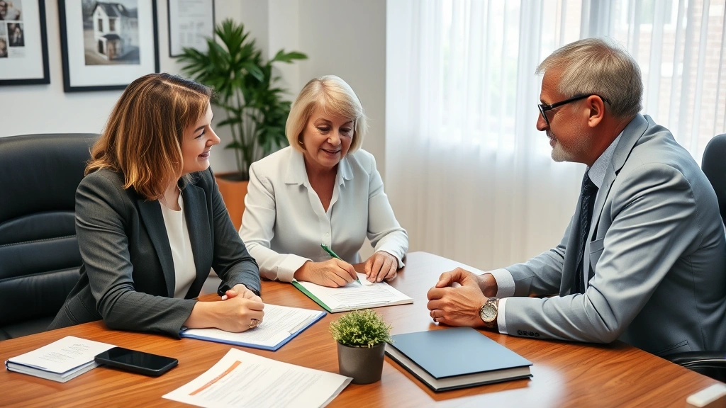 inheritance tax ohio -
Mature couple meeting with female estate planning attorney in professional offi