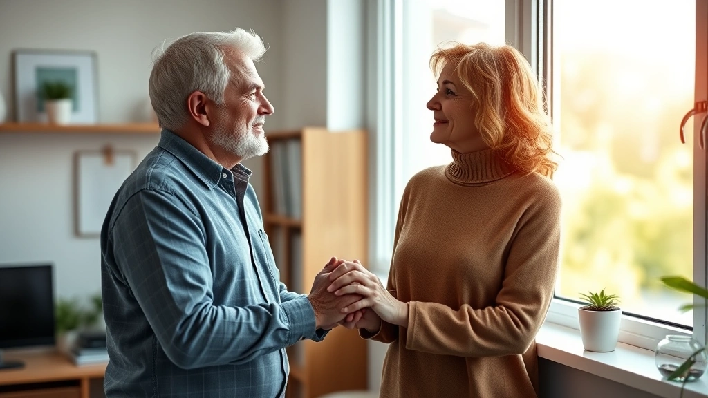inheritance tax texas - 
Senior couple holding hands looking out window contemplating future, peaceful e