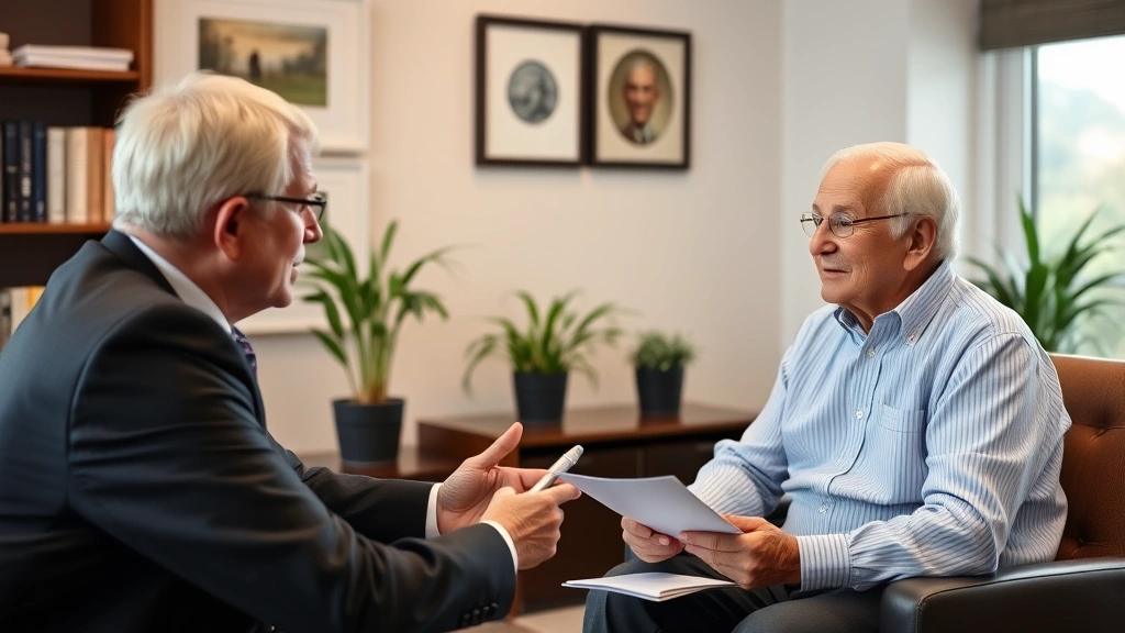 inheritance tax virginia - 
Older couple meeting with financial advisor in office discussing estate plannin