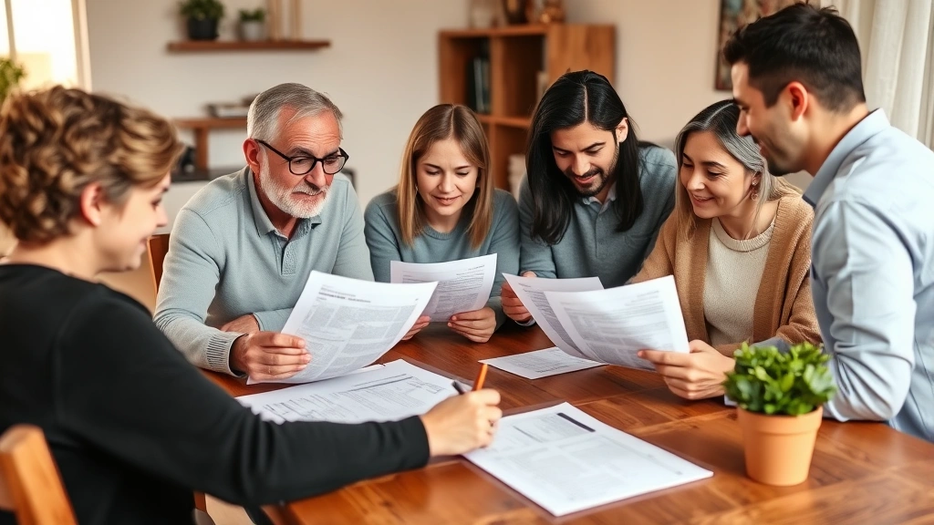 inheritance tax washington - 
Diverse family members gathered around table reviewing financial documents toge