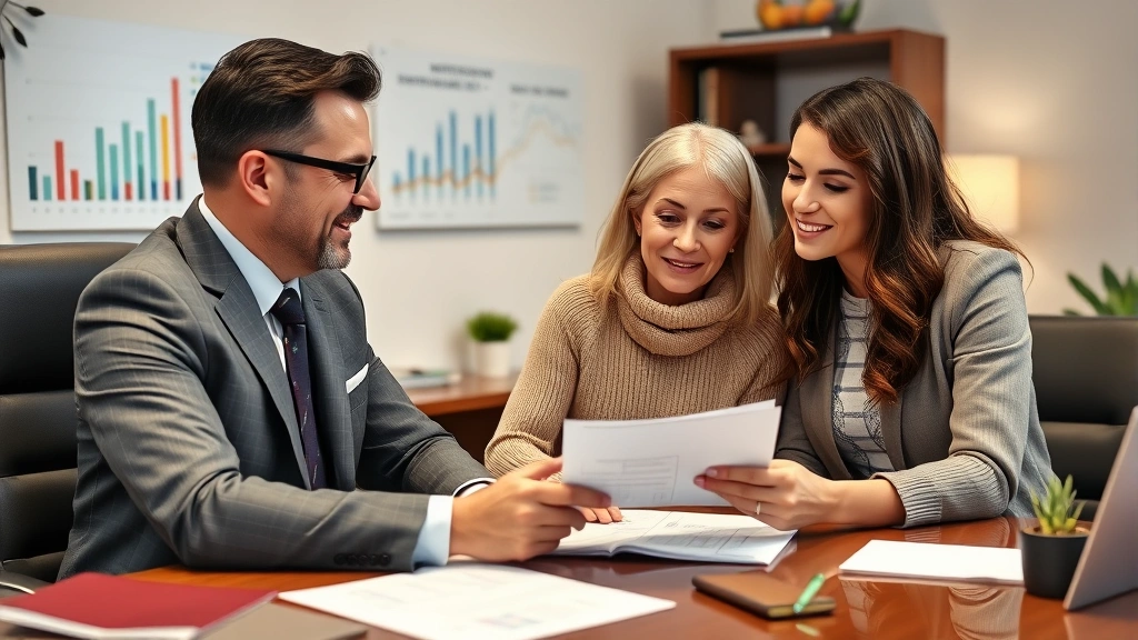 is roth pre or post tax - 
Diverse couple (40s) meeting with financial advisor at desk, reviewing retireme