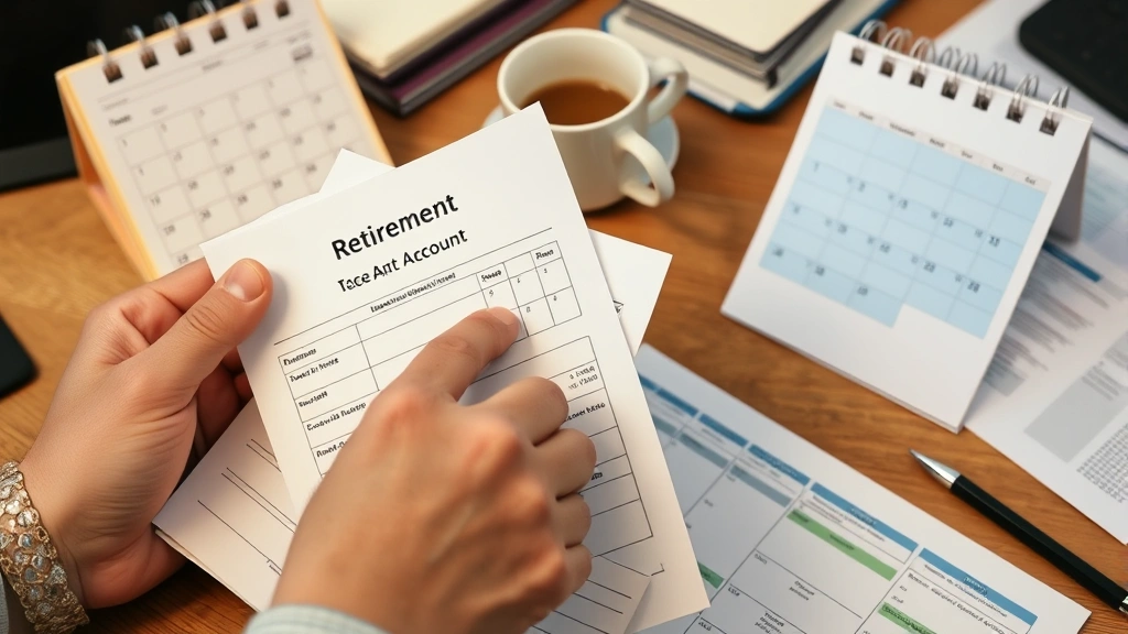 is roth pre or post tax - 
Close-up of hands holding retirement account statement next to calendar showing