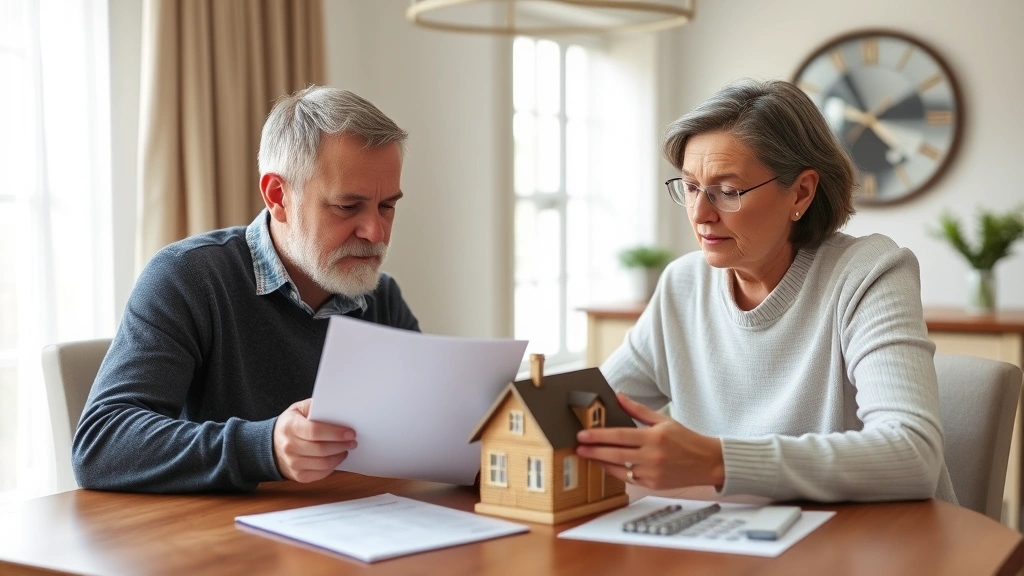jackson county property taxes - 
Senior couple reviewing financial documents together at dining table with house