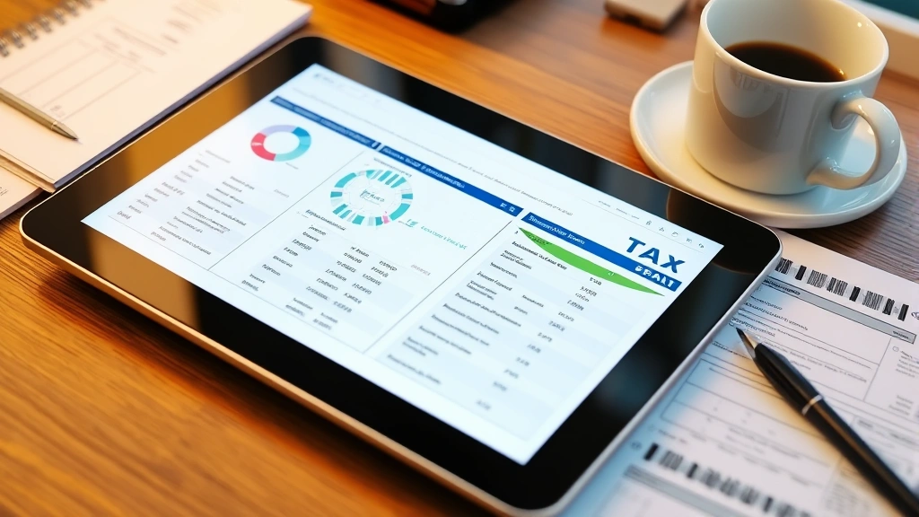 kane county taxes - 
Digital tablet showing tax software interface with charts and deduction categor