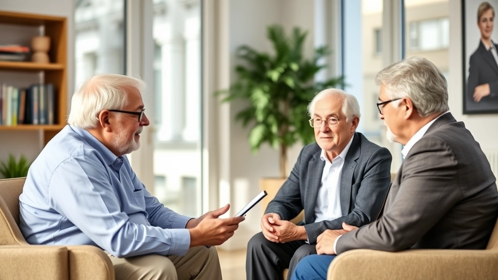 kane county taxes - 
Senior couple meeting with financial advisor in bright office, discussing retir