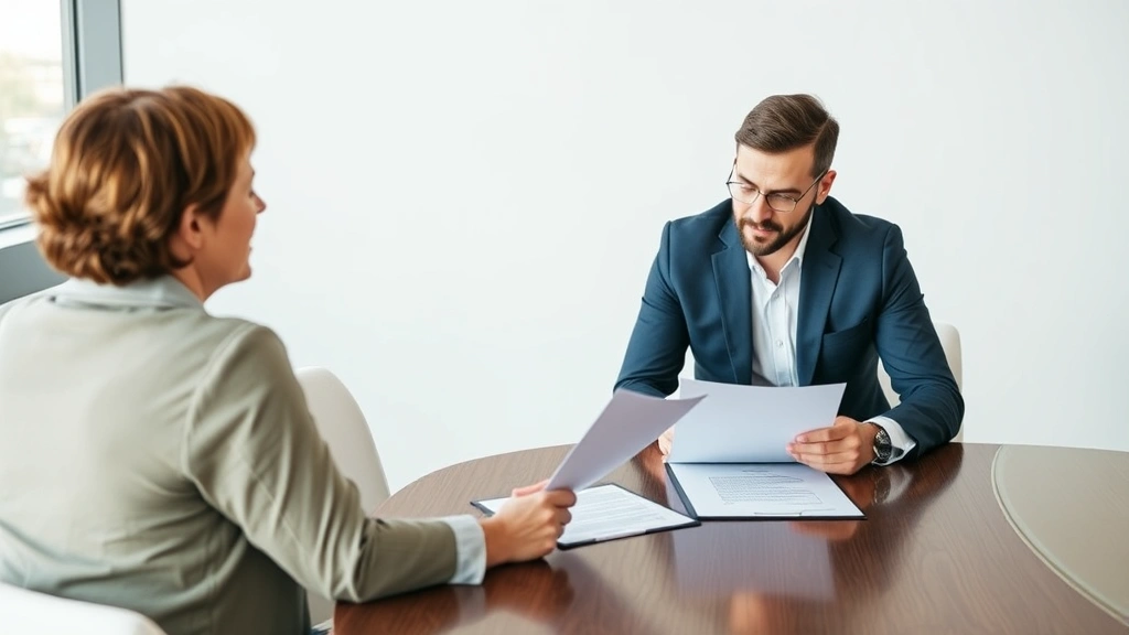 legal tax service - 
Tax professional explaining documents to couple sitting at conference table
