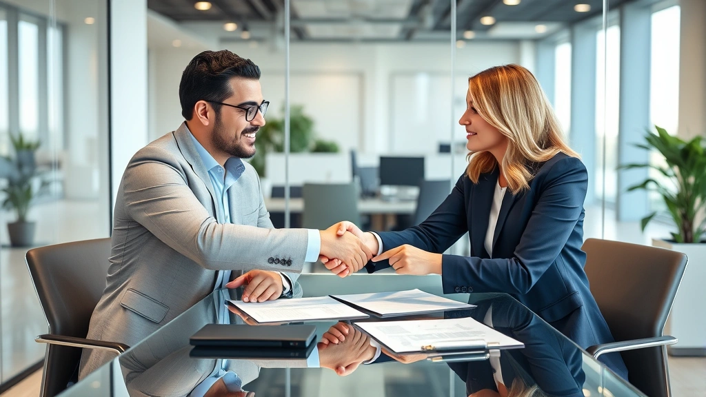 link and learn taxes - 
Business owner meeting with tax professional in modern office, reviewing docume