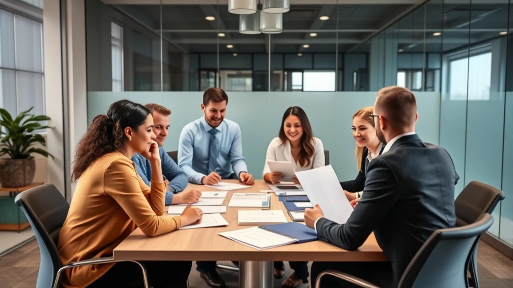 maine sales tax rate - 
Diverse team in business meeting around conference table reviewing financial re