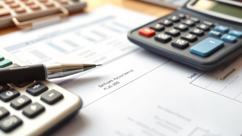 mansion tax nj - 
Close-up of a calculator, pen, and financial documents on a desk with soft natu