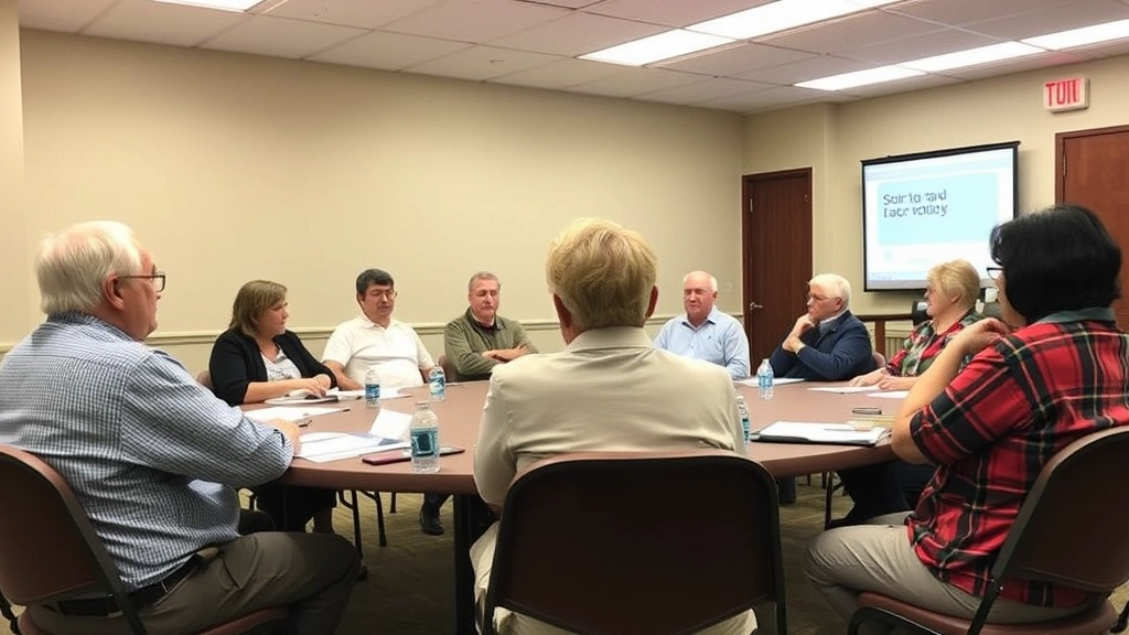 maui real estate taxes - 
Diverse group in community meeting discussing property tax appeal process with 