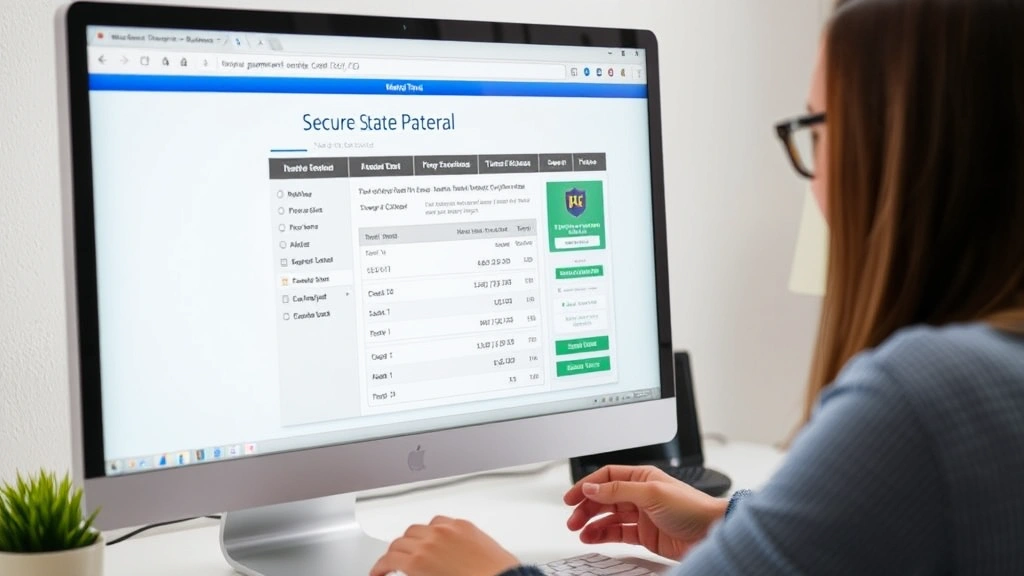 michigan income tax payment - 
Person using computer to make online tax payment through secure state website p