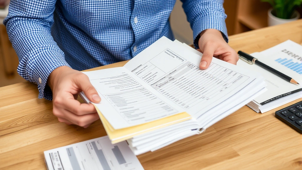 michigan income tax payment - 
Self-employed individual organizing business receipts and expense records for q