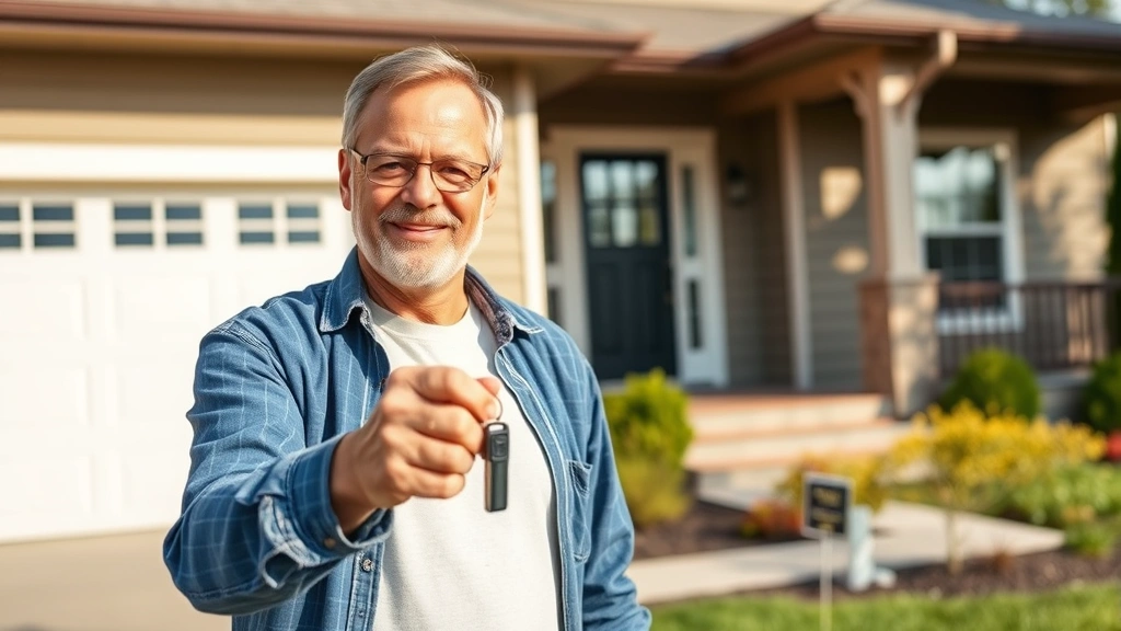 mn real estate tax refund - 
Homeowner holding keys standing in front of Minnesota home with satisfied expre
