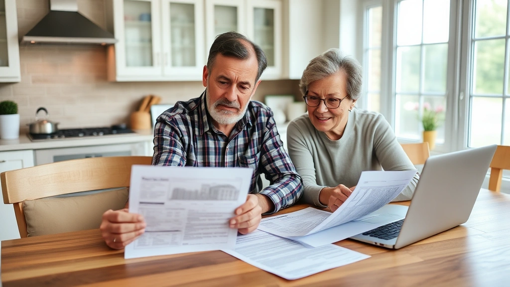 moore county tax office carthage north carolina - 
Senior couple reviewing property tax information at kitchen table with laptop a