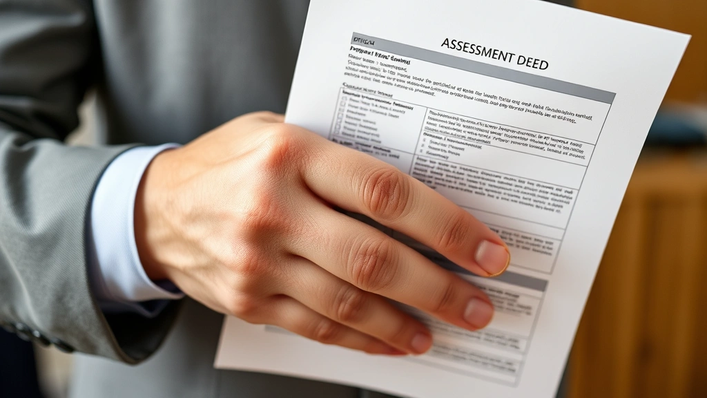 morris county tax records new jersey - 
Close-up of hands holding official property deed and assessment notice document