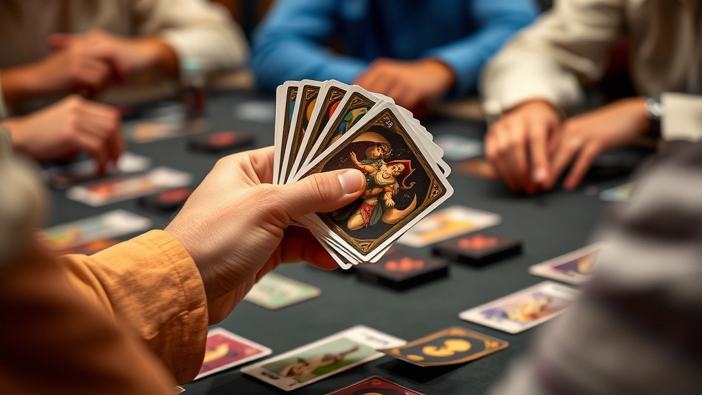 mtg commanders that ignore commander tax - 
Player’s hand holding multiple cards during strategic gameplay, diverse c