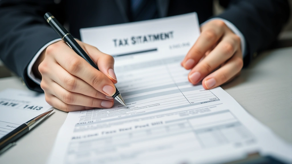 municipality of anchorage property tax - 
Close-up of hands holding property tax bill statement with pen ready to sign

