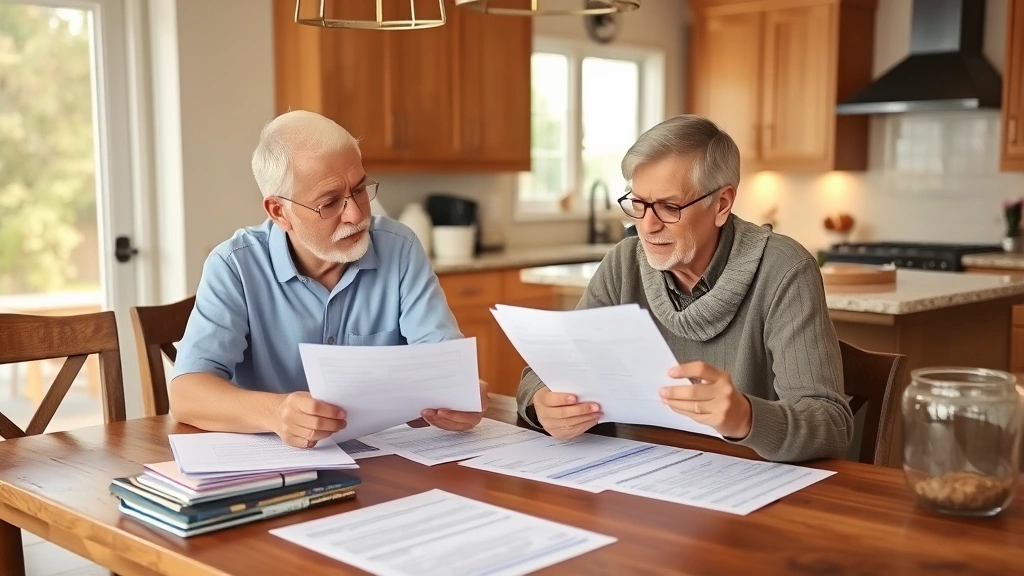 naugatuck tax collector - 
Mature homeowner couple reviewing tax exemption application forms at their kitc