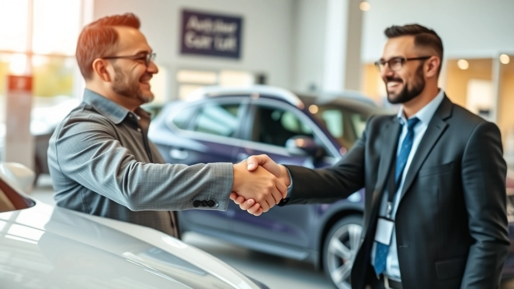 nc sales tax on automobiles - 
Close-up of car salesman and customer shaking hands in bright dealership showro