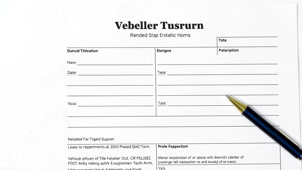 nc sales tax on automobiles - 
Overhead view of blank vehicle title form
