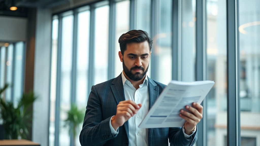 nearest tax office to 77511 -
Business owner with tablet reviewing sales tax compliance documents, modern off