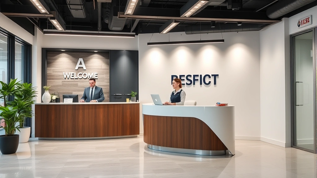 nearest tax office to 77511 -
Modern office reception area with helpful staff member at desk, welcoming profe