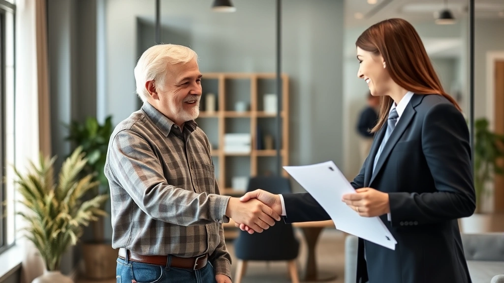 new haven taxes - 
Mature homeowner shaking hands with financial advisor in modern office setting
