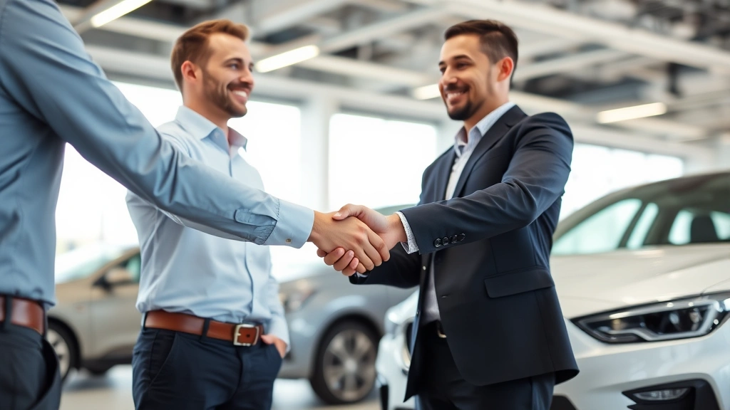 north carolina auto sales tax - 
Professional handshake between car salesman and customer after successful negot
