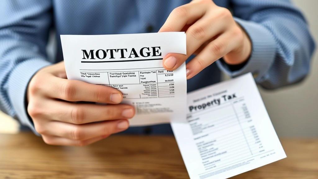 north hempstead taxes -
Hands holding mortgage statement and property tax bill with concern expression