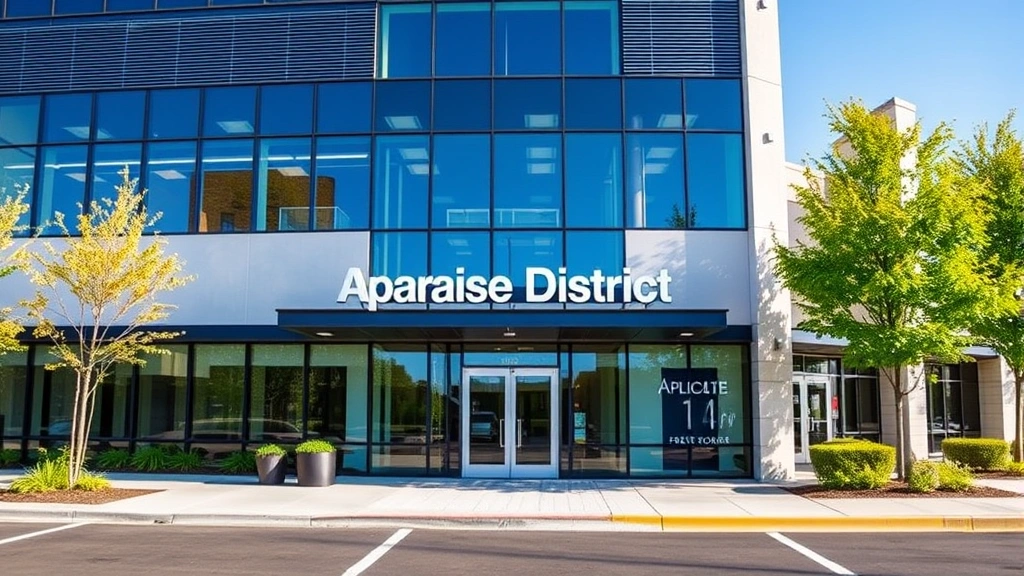 nueces county tax appraisal - 
Modern office building exterior with ‘Appraisal District’ signage
