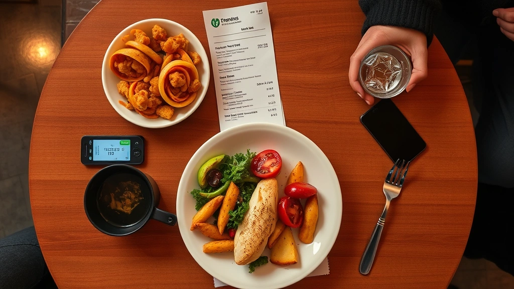 nyc food tax - 
Overhead shot of restaurant table with prepared meal, tax receipt, and payment 