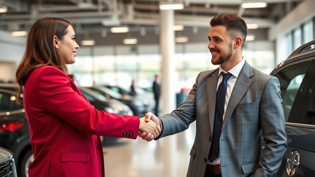 ohio auto sales tax - 
Handshake between car dealer and customer after negotiating vehicle price, deal