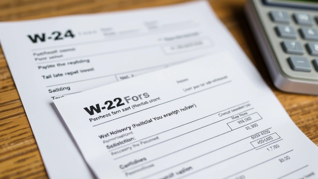 ohio rita taxes -
Close-up of W-2 form and paycheck stub showing tax withholding breakdown on woo