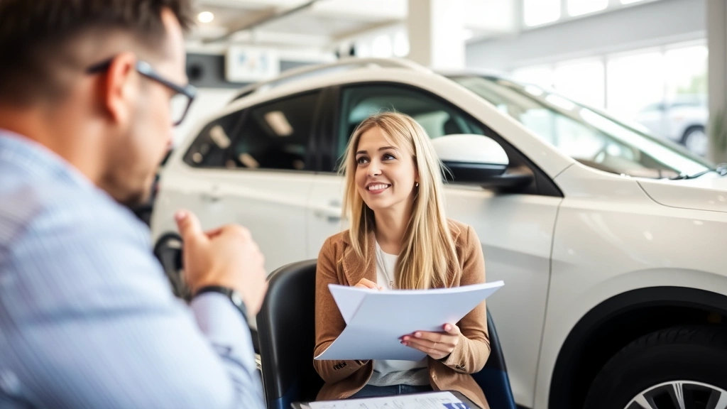 ohio sales tax on cars - 
Financial advisor explaining purchase agreement details to couple considering v