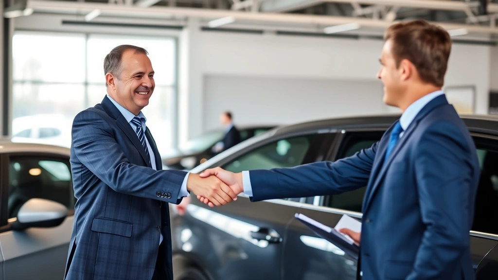 ohio vehicle sales tax - 
Businessman shaking hands with car salesman after successful vehicle purchase n