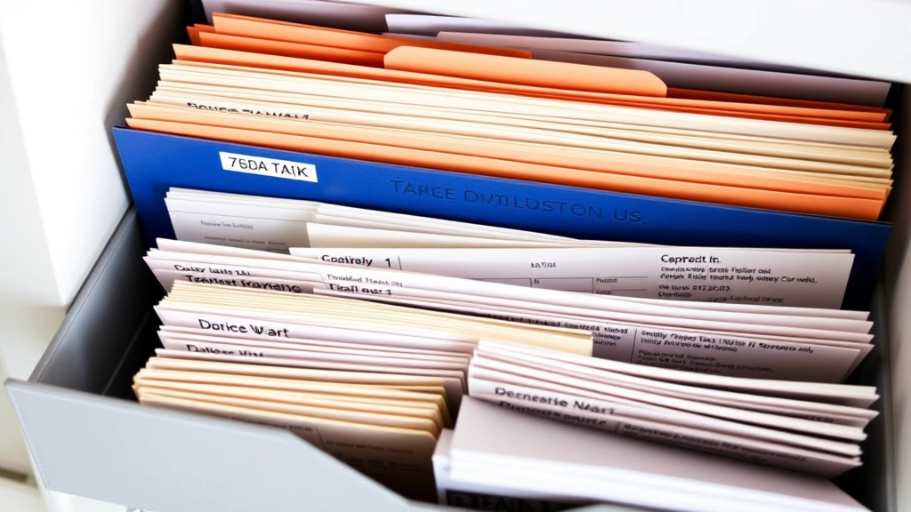 pa estimated tax payments - 
Organized filing system with quarterly tax folders, payment receipts, and IRS f