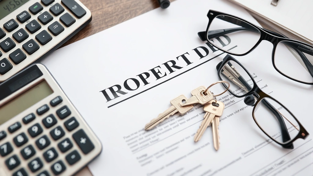 pa inheritance tax rates - 
Real estate property deed and house keys on a desk with calculator and reading 