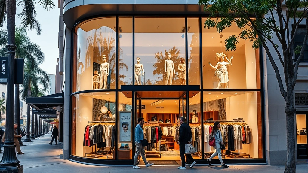 pasadena sales tax - 
Modern storefront of upscale retail shop in downtown Pasadena area with custome