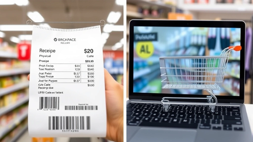 pasadena sales tax - 
Split-screen comparison showing physical store receipt versus online shopping c