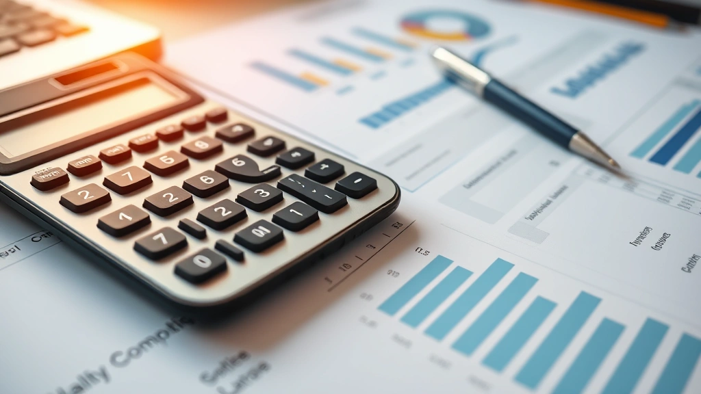 pay california state taxes online - 
Close-up of calculator, pen, and financial documents spread on desk, profession