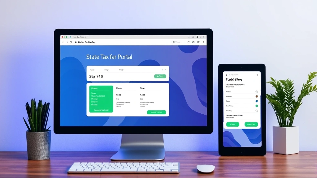 pay maryland income tax online - 
and computer displaying state tax portal
