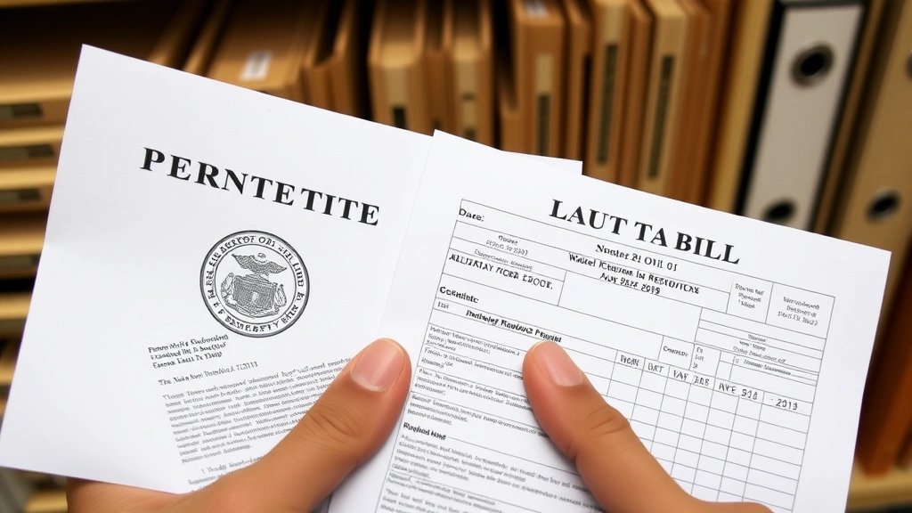 pennsylvania real estate tax rebate - 
Close-up of hands holding property deed and tax bill documents, Pennsylvania st