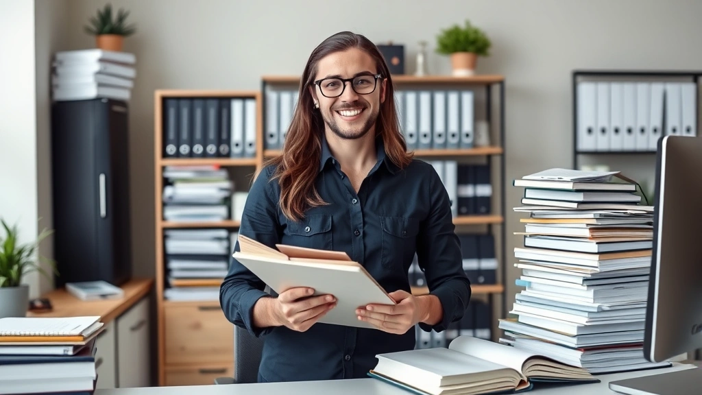 pharisee and tax collector -
Business owner with clean organized filing system and accounting books, profess