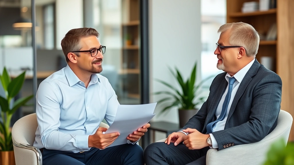 philly income tax - 
Confident financial advisor meeting with client in professional office setting,