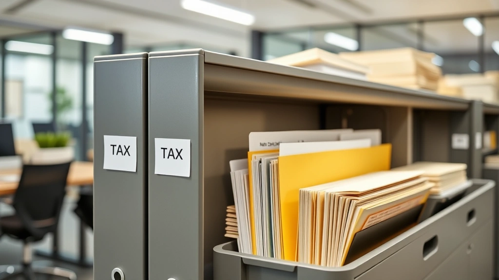 phoenix az sales tax - 
Organized filing system with tax folders and documents in modern office environ