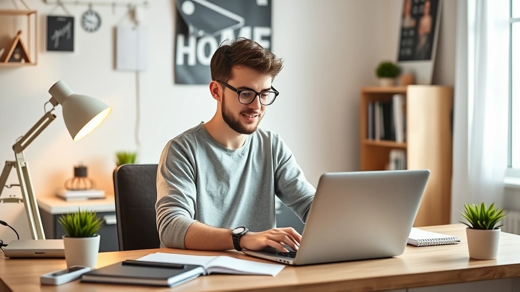 planet tax free -
Young freelancer working from home office