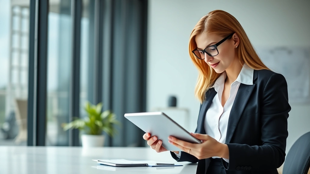 planet tax free -
Professional woman in business casual clothing reviewing quarterly tax estimate