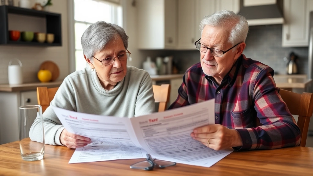 potter county tax office - 
Senior couple reviewing property tax bill and homestead exemption application f